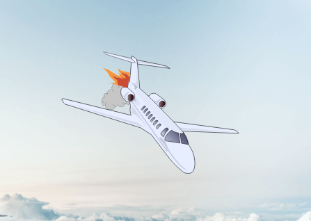 Accidente aéreo avión con fuego